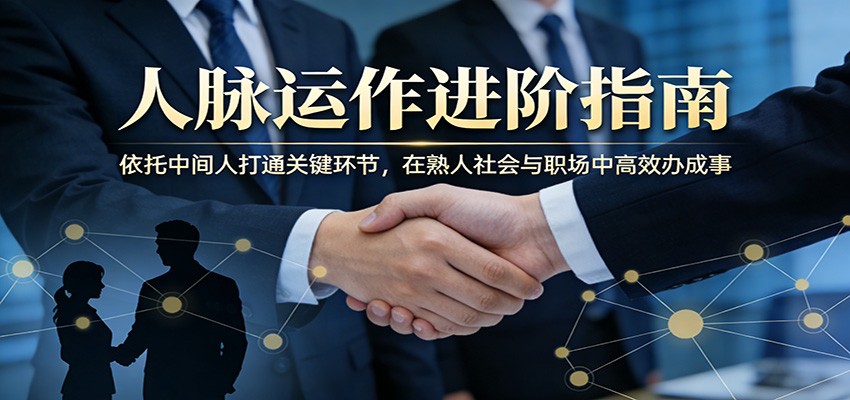 付费文章：人脉运作进阶指南，依托中间人打通关键环节，在熟人社会与职场中高效办成事-鸿途网创资源站