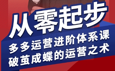 拼多多运营进阶系统课，从零起步，多多运营进阶体系课，破茧成蝶的运营之术(更新9月)-鸿途网创资源站