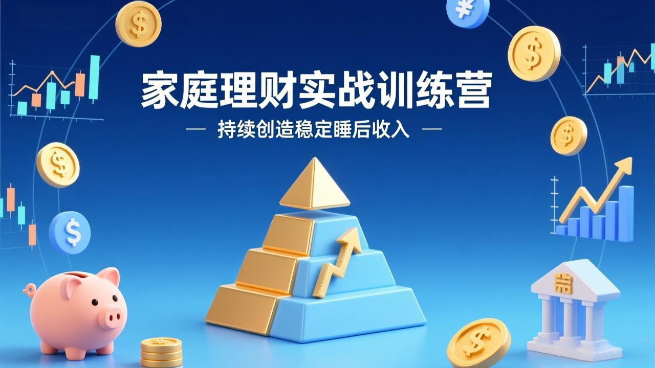 家庭理财实战训练营：从0到1建体系，三阶进阶层层递进，助你持续创造稳定睡后收入-鸿途网创资源站