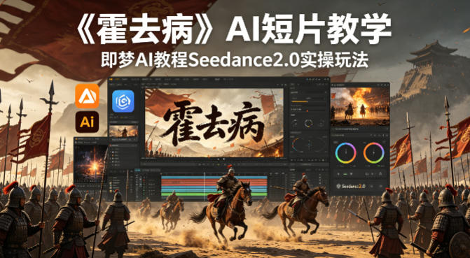 《霍去病》AI短片教学，即梦AI教程Seedance2.0实操玩法-鸿途网创资源站