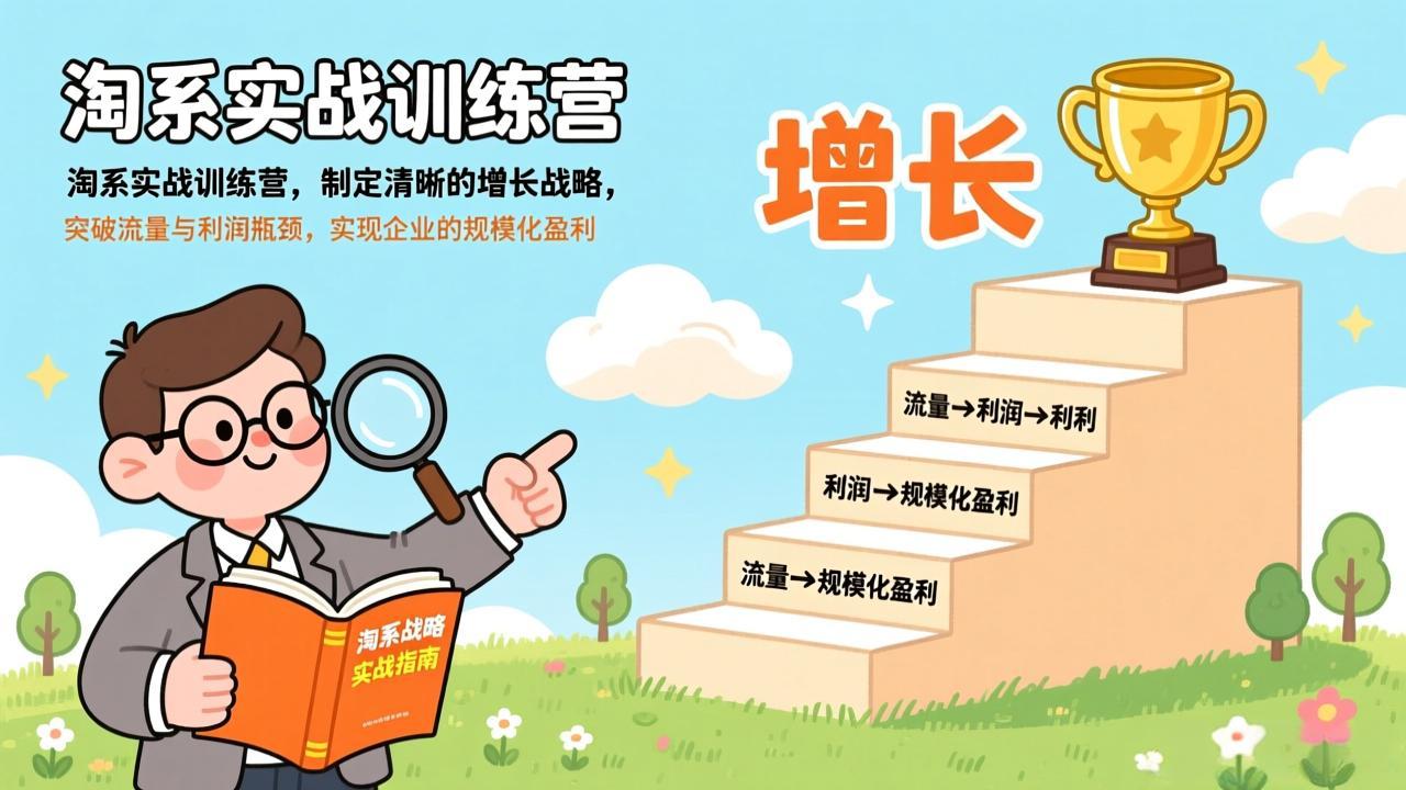 淘系实战训练营，制定清晰的增长战略，突破流量与利润瓶颈，实现企业的规模化盈利-鸿途网创资源站