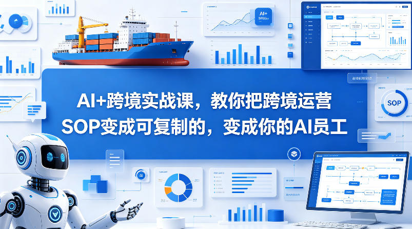 AI+跨境实战课，教你把跨境运营S0变成可复制的，变成你的AI员工-鸿途网创资源站