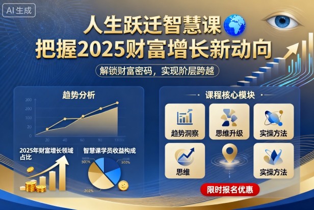 人生跃迁智慧课，把据2025财富增长新动向-鸿途网创资源站
