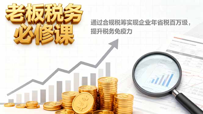 老板税务必修课，通过合规税筹实现企业年省税百万级，提升税务免疫力-鸿途网创资源站