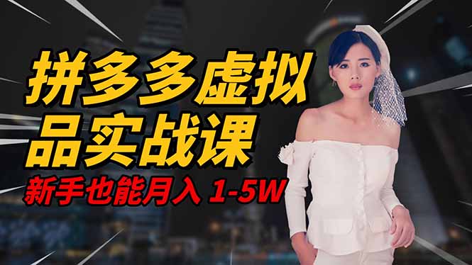 2025 拼多多虚拟品系统实战课，轻资产项目，可矩阵开工作室，新手也能…-鸿途网创资源站