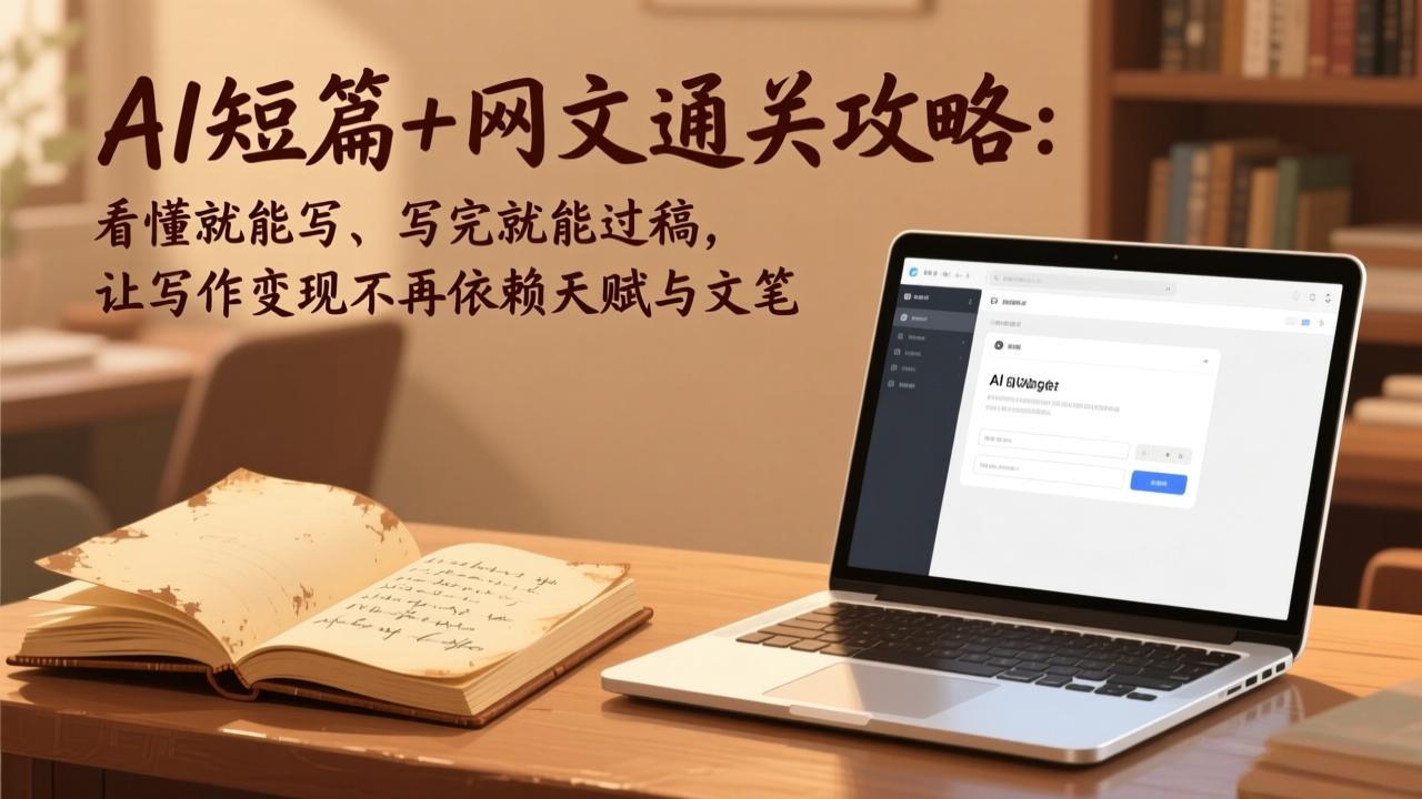 AI短篇+网文通关攻略：看懂就能写、写完就能过稿，让写作变现不再依赖天赋与文笔-鸿途网创资源站