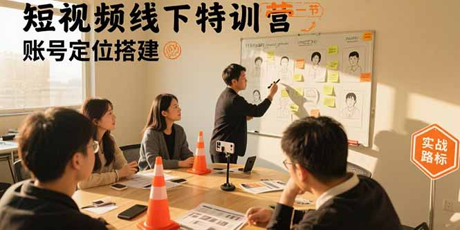 短视频线下特训营：账号定位搭建/口播号拍摄剪辑/直播间流量入口/变现实战-鸿途网创资源站