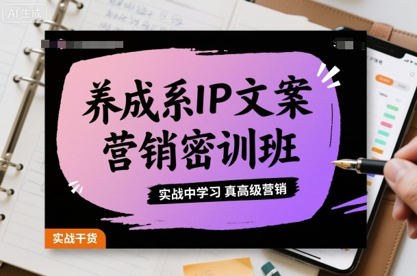 养成系IP文案营销密训班，实战中学习真高级营销-鸿途网创资源站