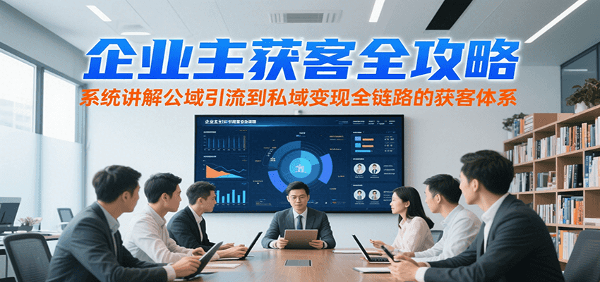 企业主获客全攻略，系统讲解公域引流到私域变现全链路的获客体系-鸿途网创资源站