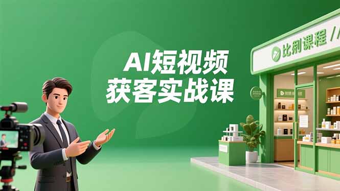 AI短视频获客实战课，数字人创作、实体行业应用、精准引流，30天获取客源月入6万+-鸿途网创资源站