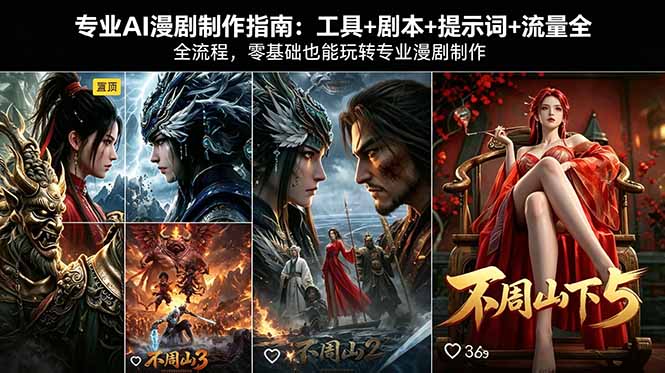 专业AI漫剧制作指南：工具+剧本+提示词+流量全流程，零基础也能玩转专业漫剧制作-鸿途网创资源站