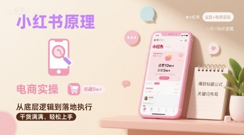 小红书原理以及详细实操流程，小红书电商教程-鸿途网创资源站