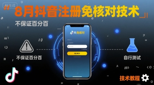8月抖音注册免核对技术，不保证百分百，自测-鸿途网创资源站