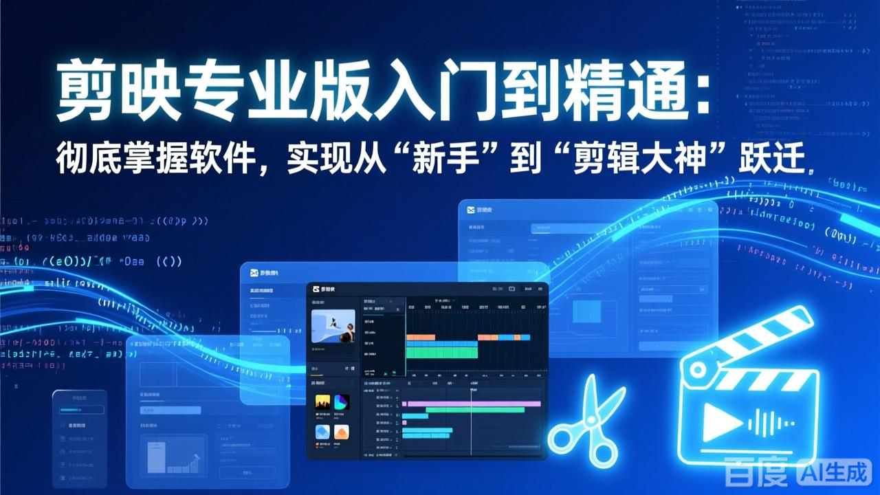 剪映专业版入门到精通：彻底掌握软件，实现从“新手”到“剪辑大神”跃迁-鸿途网创资源站
