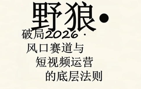 野狼团队·多平台实操运营课，覆盖AI口播、服装、好物、漫剪等热门玩法(更新4月)-鸿途网创资源站