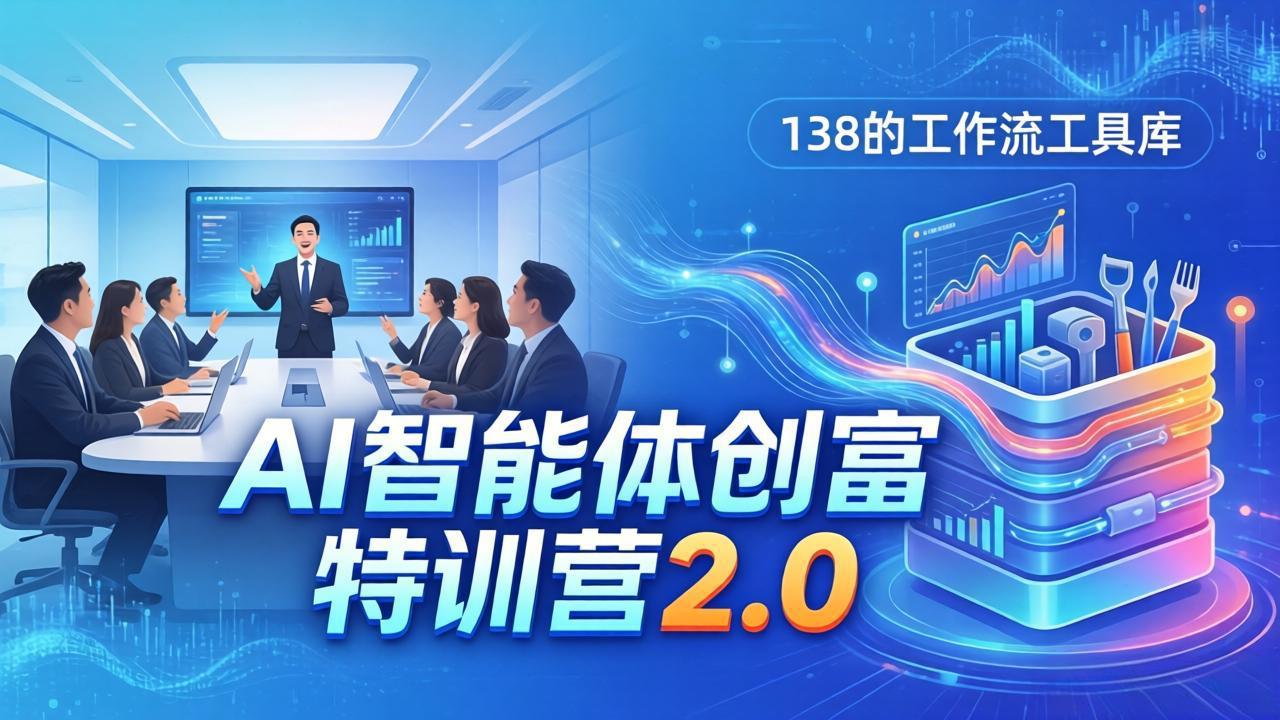 AI智能体创富训练营2.0：3天闭门直播+视频课+工具库，从0到1搭建智能体附138个工作流-鸿途网创资源站