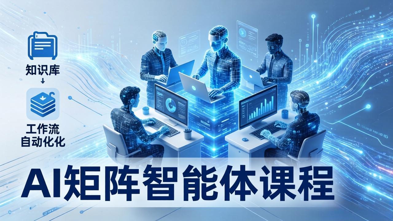 AI矩阵智能体实战：100个数字员工批量生产内容，文本知识库+工作流自动化全搞定-鸿途网创资源站