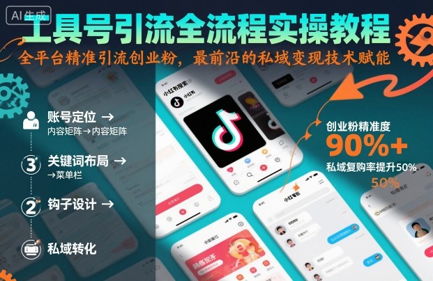 工具号引流全流程保姆级实操教程，全平台精准引流创业粉，最前沿的私域变现技术赋能-鸿途网创资源站