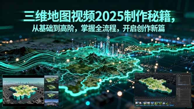 三维地图视频2025制作秘籍，从基础到高阶，掌握全流程，开启创作新篇-鸿途网创资源站