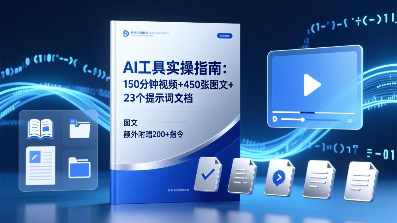 AI工具实操指南：150分钟视频+450张图文+23个提示词文档，额外附赠200+指令-鸿途网创资源站