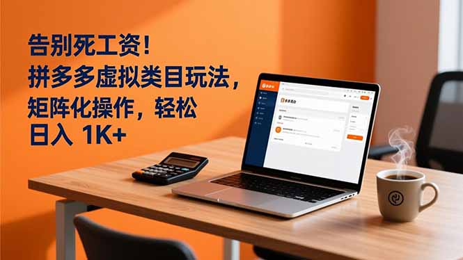 告别死工资！拼多多虚拟类目玩法，矩阵化操作，轻松日入 1K+-鸿途网创资源站