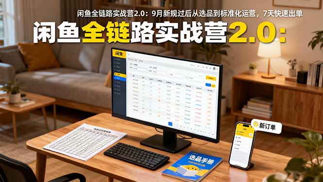 闲鱼全链路实战营2.0：9月新规过后从选品到标准化运营，7天快速出单-鸿途网创资源站