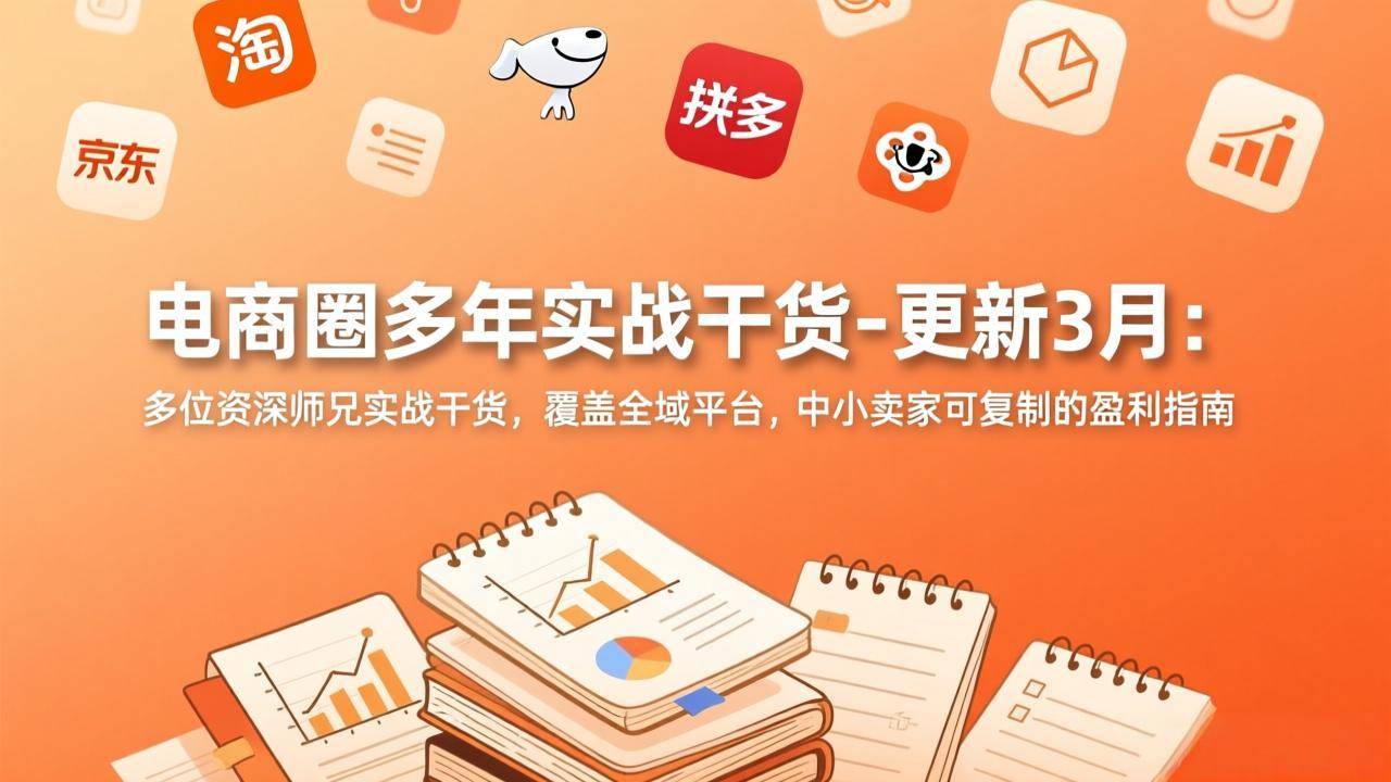 电商圈多年实战干货-更新3月：多位资深师兄实战干货，覆盖全域平台，中小卖家可复制的盈利指南-鸿途网创资源站