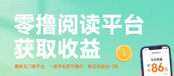 零撸阅读平台获取收益，最新无门槛平台，一部手机即可操作，单日收益50-3张【揭秘】-鸿途网创资源站