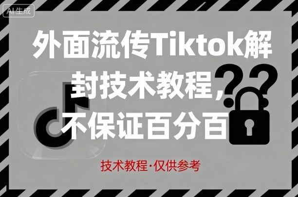 外面流传Tiktok解封技术教程，不保证百分百，具体自测-鸿途网创资源站