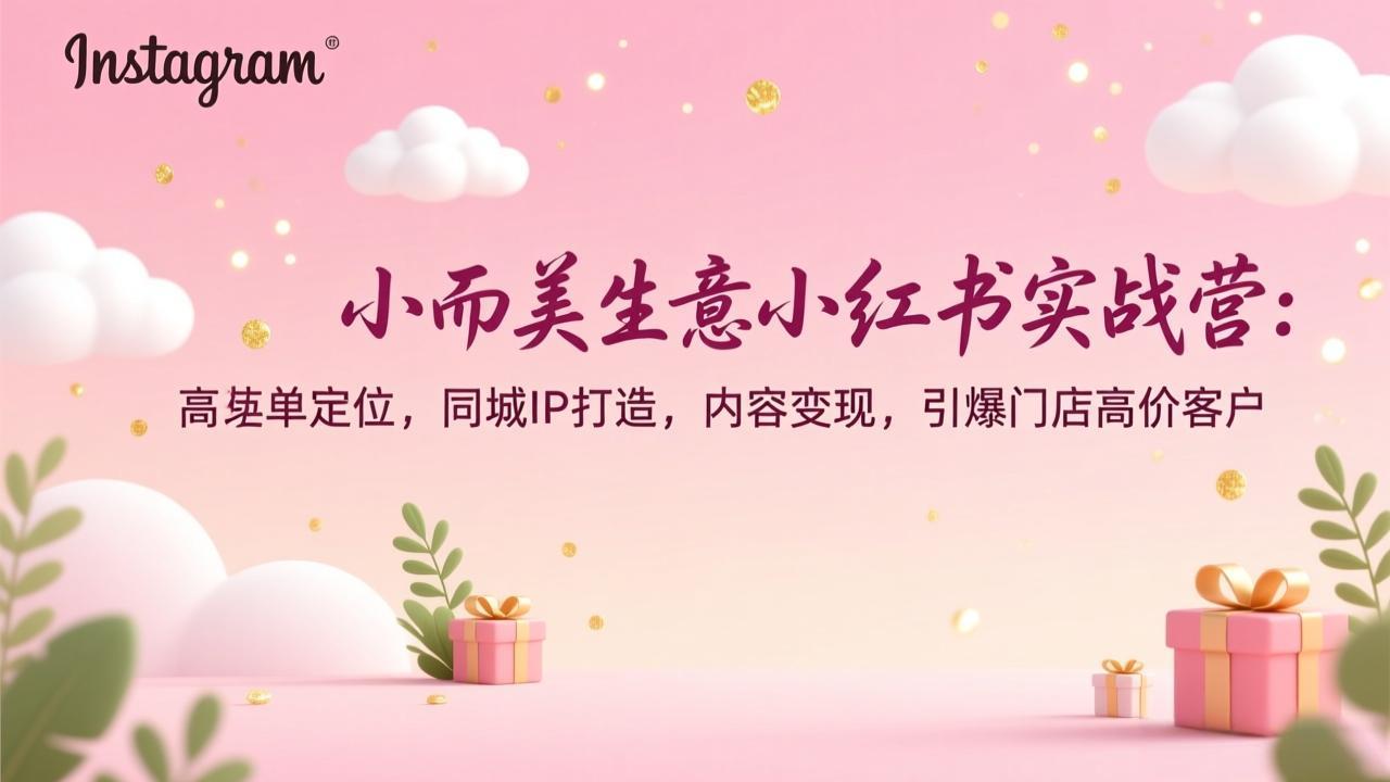 小而美生意小红书实战营：高客单定位，同城IP打造，内容变现，引爆门店高价客户-鸿途网创资源站