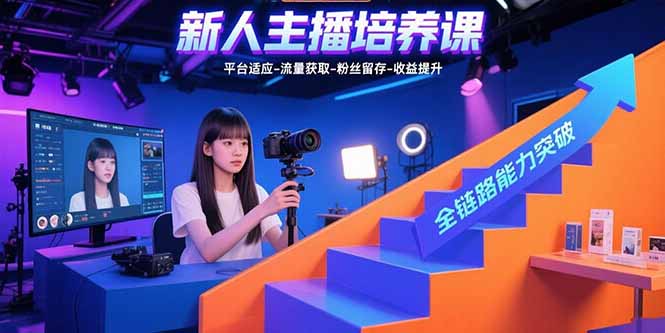 新人主播培养课：平台适应-流量获取-粉丝留存-收益提升 全链路能力突破-鸿途网创资源站