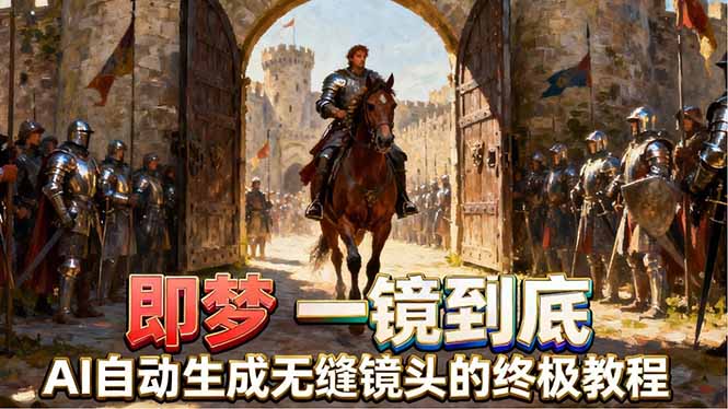 即梦AI一镜到底终极教程，智能补帧+运镜技巧，AI自动生成无缝丝滑长镜头高效出片-鸿途网创资源站