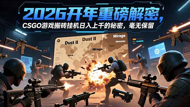2026开年重磅解密，CSGO游戏搬砖挂机日入上千的秘密，毫无保留-鸿途网创资源站