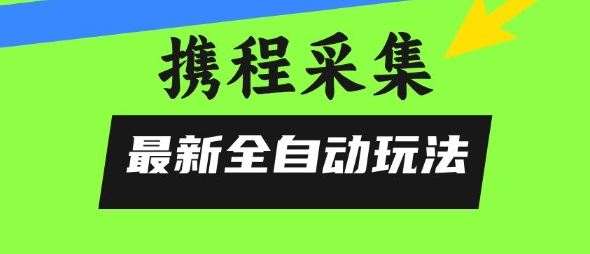 携程信息采集全自动玩法,0风控,无脑开干【揭秘】-鸿途网创资源站