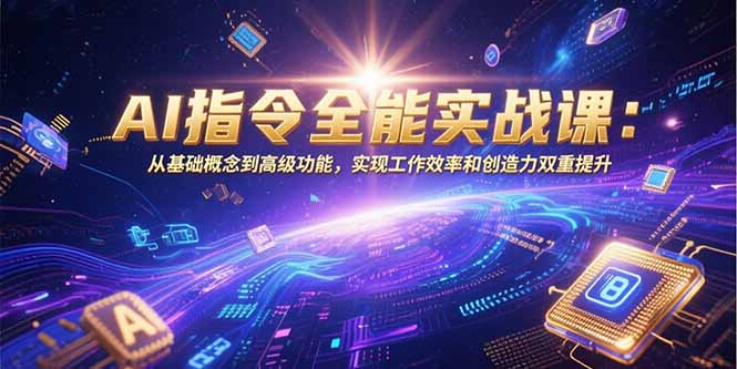 AI指令全能实战课：从基础概念到高级功能，实现工作效率和创造力双重提升-鸿途网创资源站