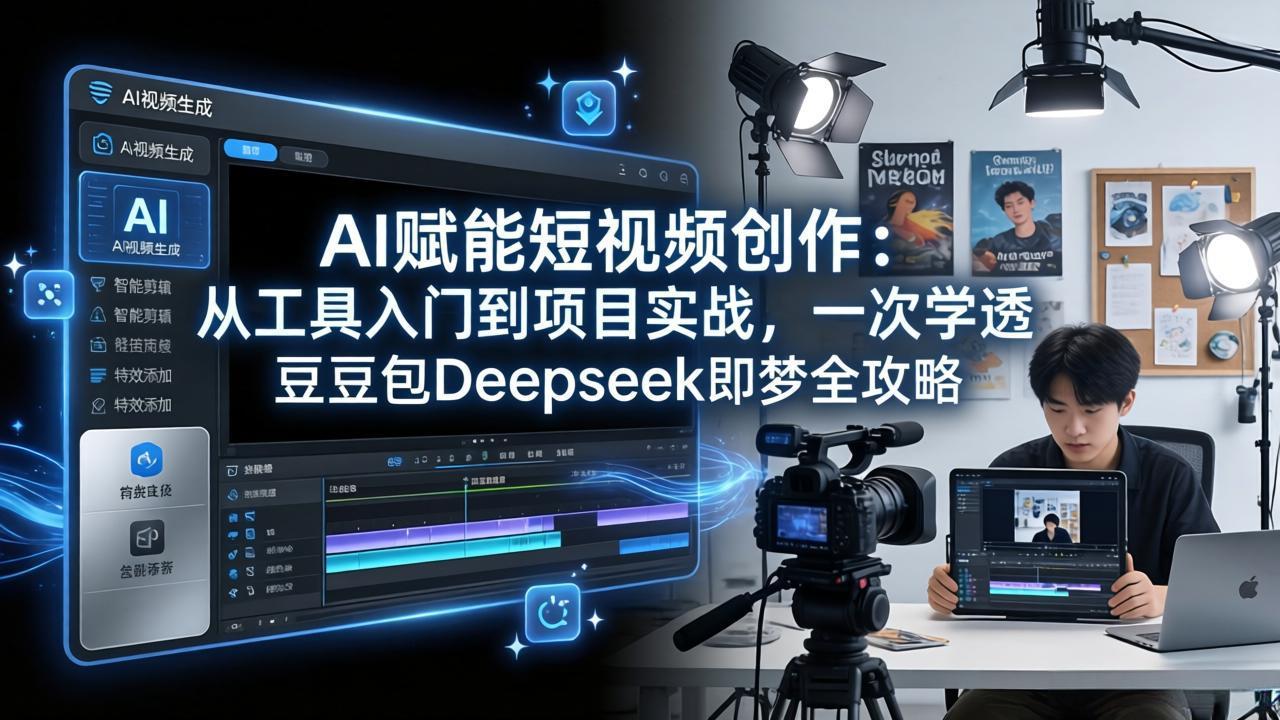 AI赋能短视频创作：从工具入门到项目实战，一次学透豆包Deepseek即梦全攻略-鸿途网创资源站