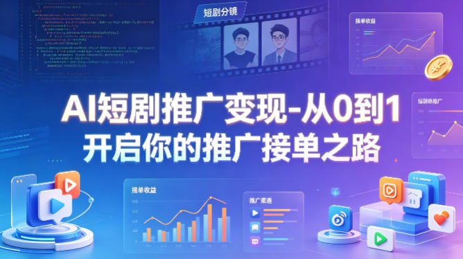AI短剧推广变现-从0到1开启你的推广接单之路-鸿途网创资源站