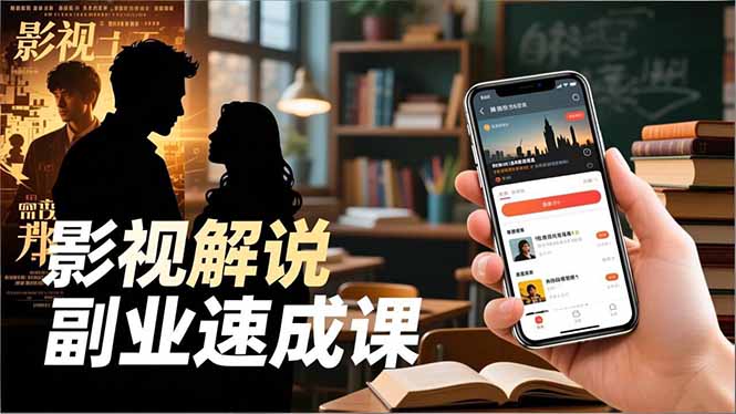 Tk影视解说副业速成课，软件安装、全流程实操、爆款预设，新手两周变现-鸿途网创资源站