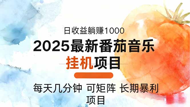 2025年最新番茄音乐人挂机项目，每天几分钟，月入1000＋，可矩阵，一台…-鸿途网创资源站