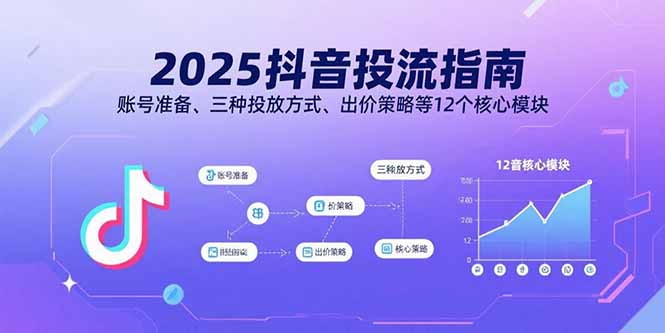 2025抖音投流指南，账号准备、三种投放方式、出价策略等12个核心模块-鸿途网创资源站