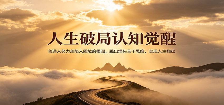 人生破局认知觉醒，普通人努力却陷入困境的根源，跳出埋头苦干思维，实现人生翻盘-鸿途网创资源站