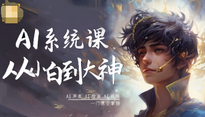 AI系统课程，从小白到大神系统学AI，AI声音-AI绘画-AI视频一门课全掌握-鸿途网创资源站