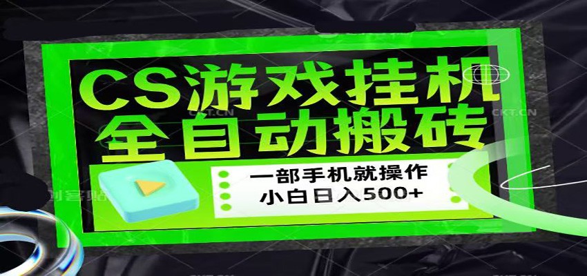 CSGO游戏挂机捡漏搬砖，超稳定的项目，带领1000+小白实现日入500+-鸿途网创资源站