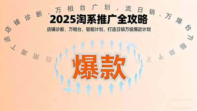 2025淘系推广全攻略，店铺诊断、万相台、智能计划，打造日销万级爆款计划-鸿途网创资源站