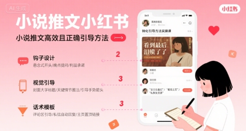 小说推文小红书高转化引导方法实操课，小说推文高效且正确引导方法-鸿途网创资源站