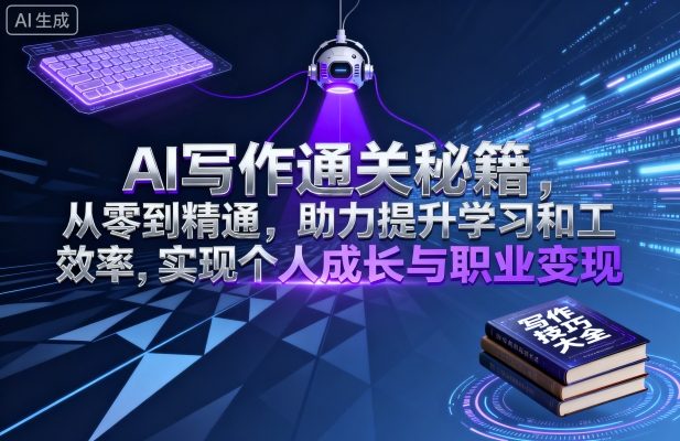 AI写作通关秘籍，从零到精通，助力提升学习和工作效率，实现个人成长与职业变现-鸿途网创资源站