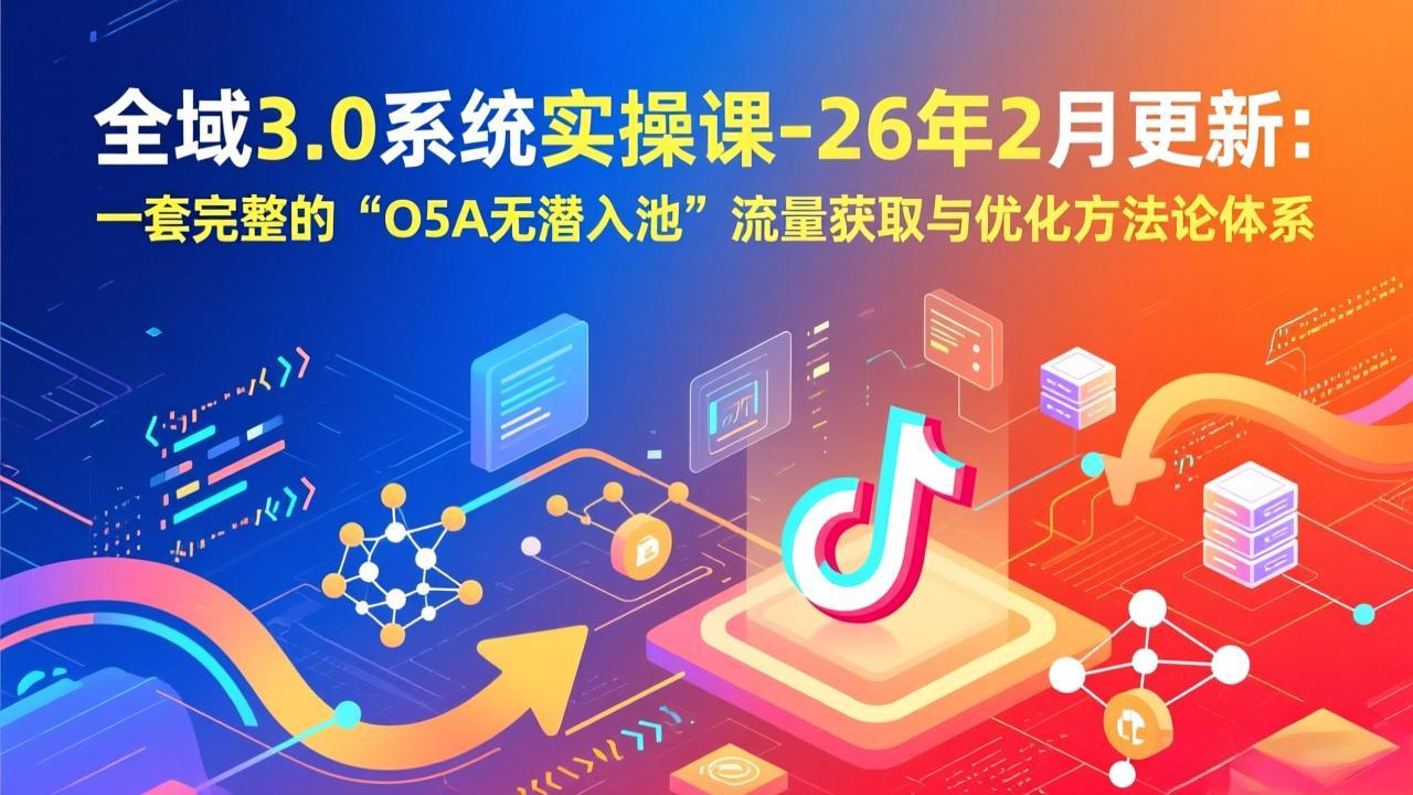 全域3.0系统实操课-26年2月更新：一套完整的“O5A无潜入池”流量获取与优化方法论体系-鸿途网创资源站