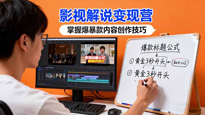 影视解说变现营：通过30+实战案例爆款内容创作技巧，掌握影视解说盈利密码-鸿途网创资源站
