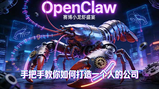OpenClaw，小龙虾-从产品到爆款的成长之路，手把手教你如何打造一个人的公司-鸿途网创资源站