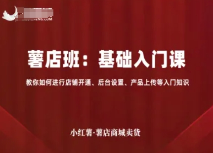 小红薯薯店商城卖货，基础入门课，教你如何进行店铺开通、后台设置、产品上传等入门知识-鸿途网创资源站